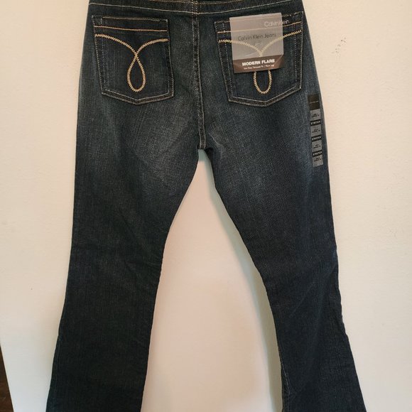 Calvin Klein Modern Flare Womens blue denim Jeans,‎ size 6 flare leg - Picture 4 of 7